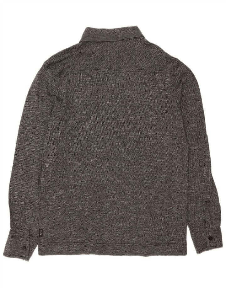 Hugo Boss Hombre | Polo de rugby de corte regular con moteado gris medio