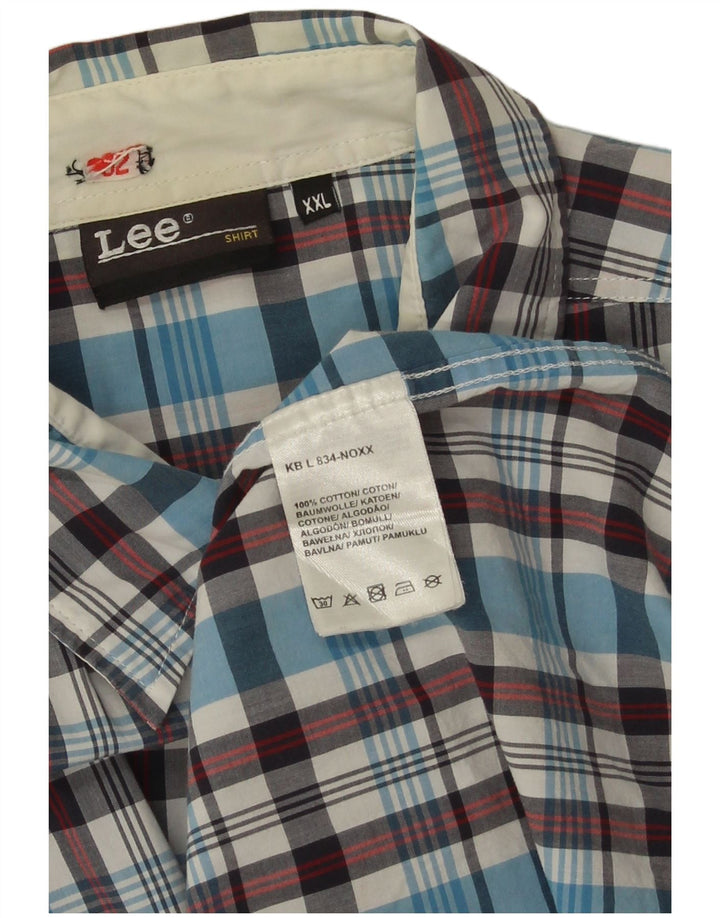 Camisa Lee para hombre 2XL Algodón a cuadros azules