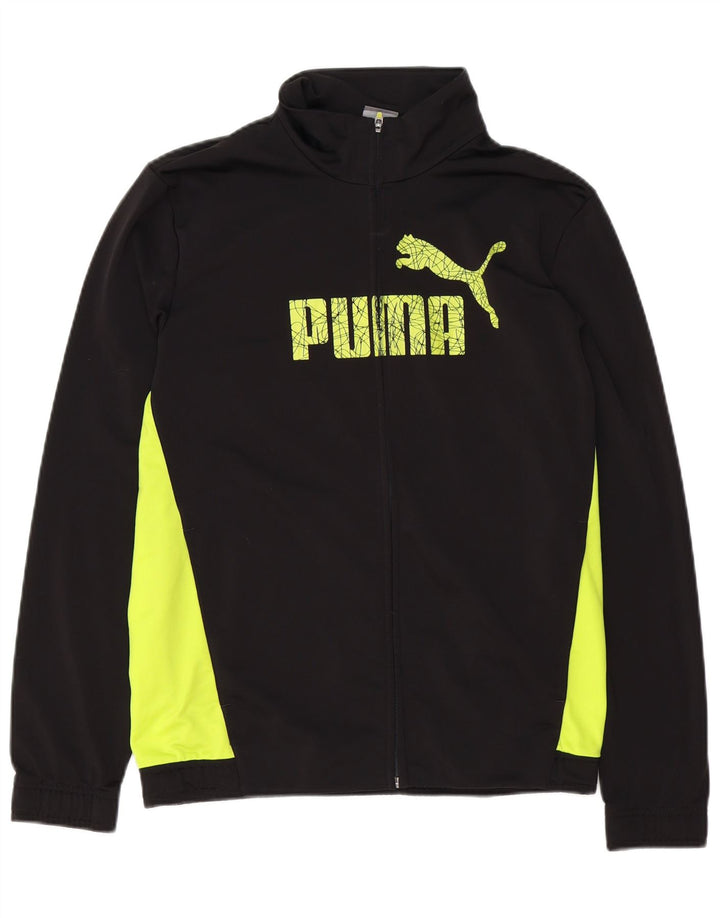 Puma Chaqueta De Chándal Con Gráfico Para Hombre, Poliéster Con Bloques De Color Negro Pequeño