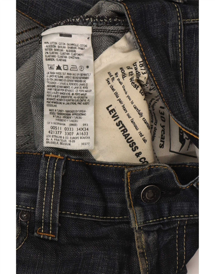 Levi's Hombre 511 Slim Jeans W34 L34 Algodón Azul Marino