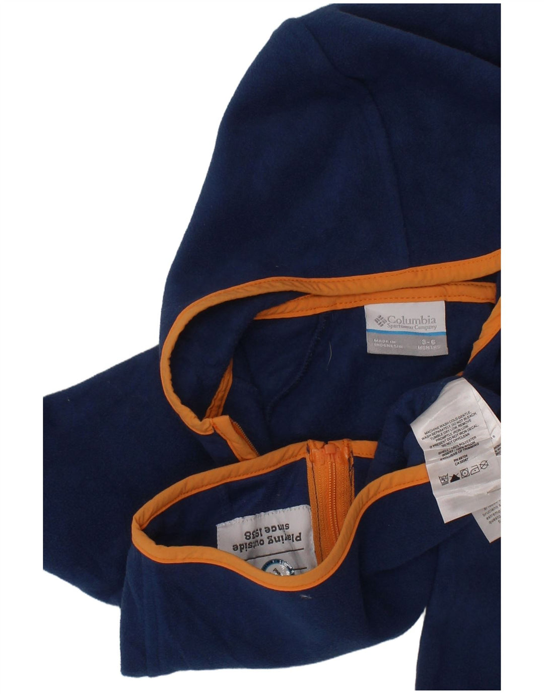 COLUMBIA Chaqueta polar con capucha para bebé niño 3-6 meses Azul marino Colorblock