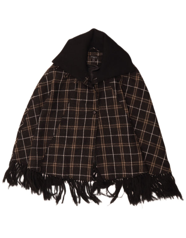 Project Poncho Coat para mujer UK 40 Small Brown Check Poliéster