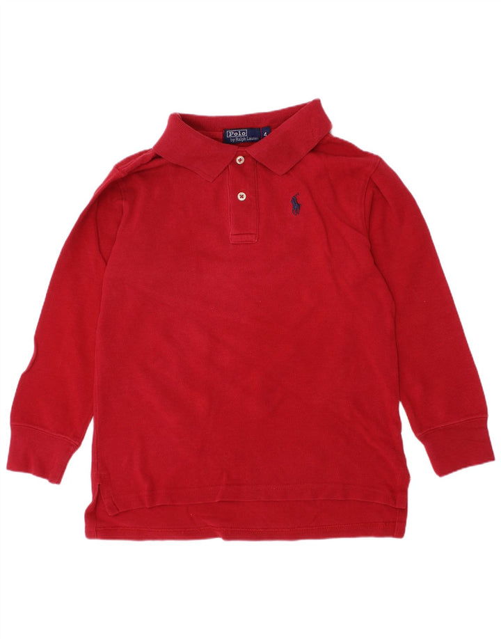 POLO RALPH LAUREN Polo Manga Larga Niño 3-4 Años Rojo Algodón