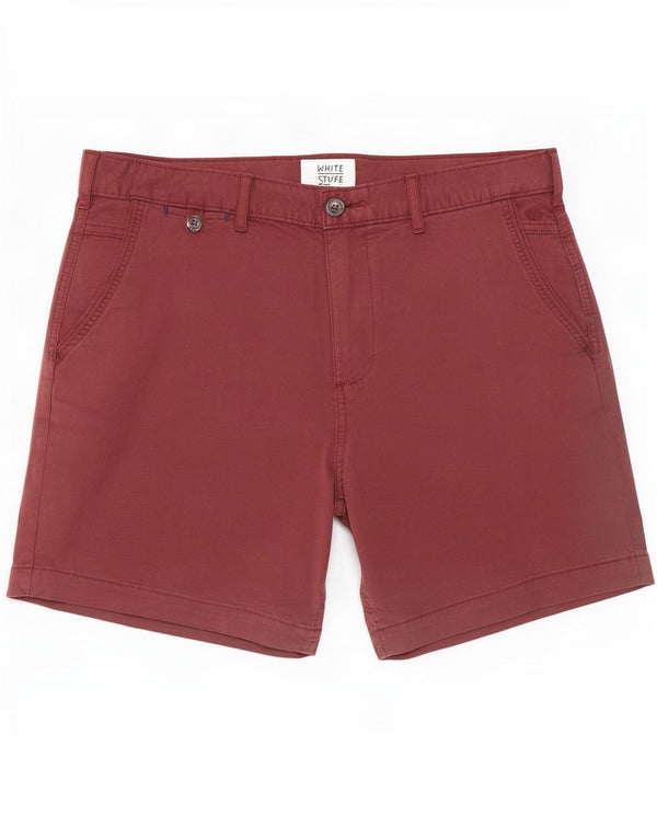 Pantalones cortos chinos para hombre White Stuff W34 Large Borgoña Algodón