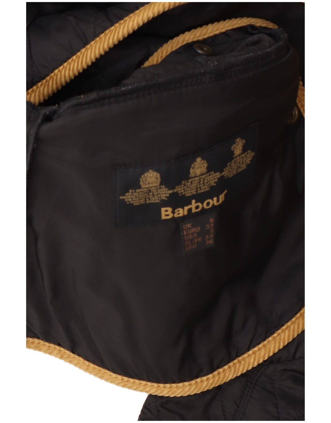 Barbour Chaqueta Acolchada Para Mujer UK 6 XS Poliamida Color Block Gris