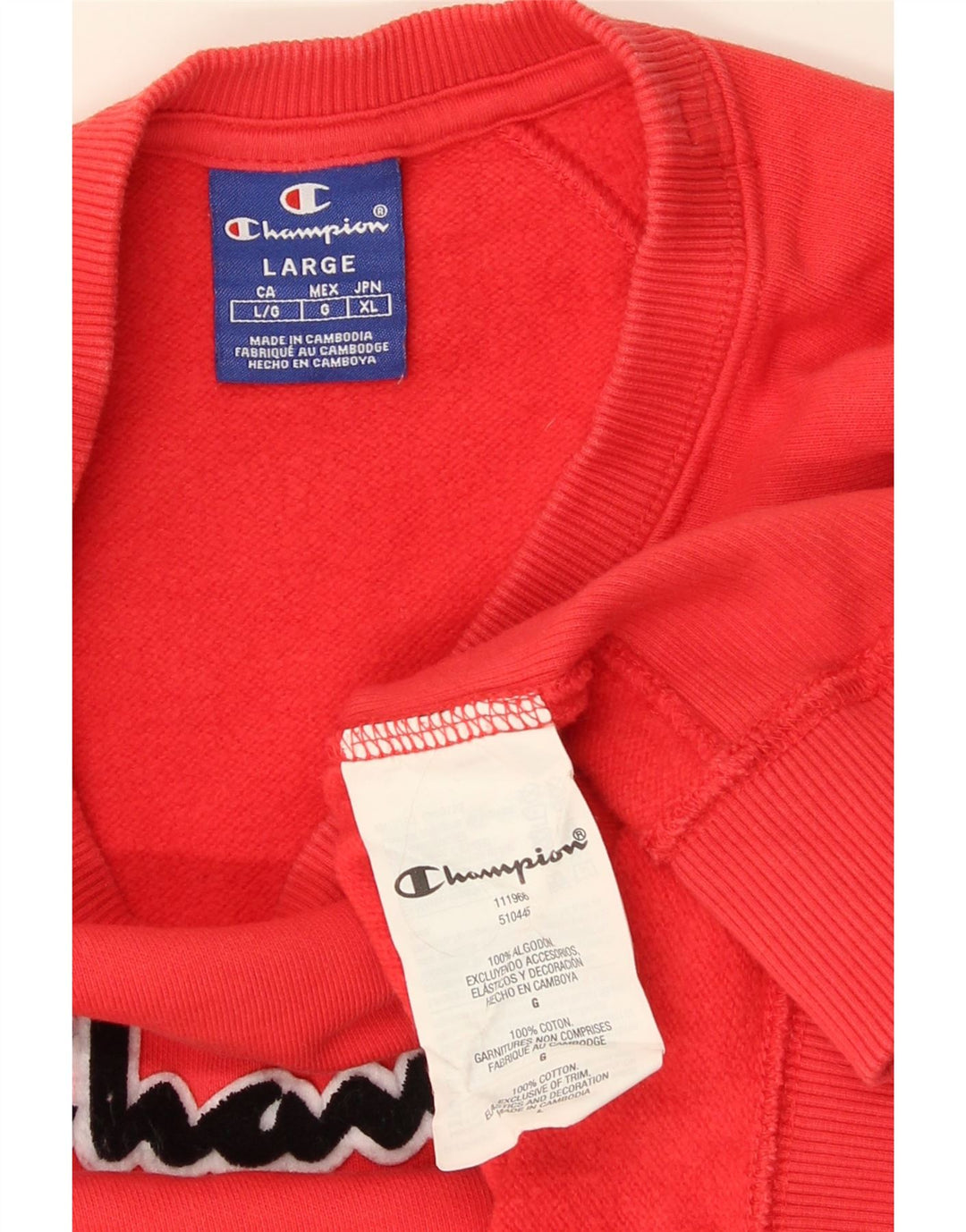 Champion Sudadera Gráfica para Hombre Jersey Grande De Algodón Rojo