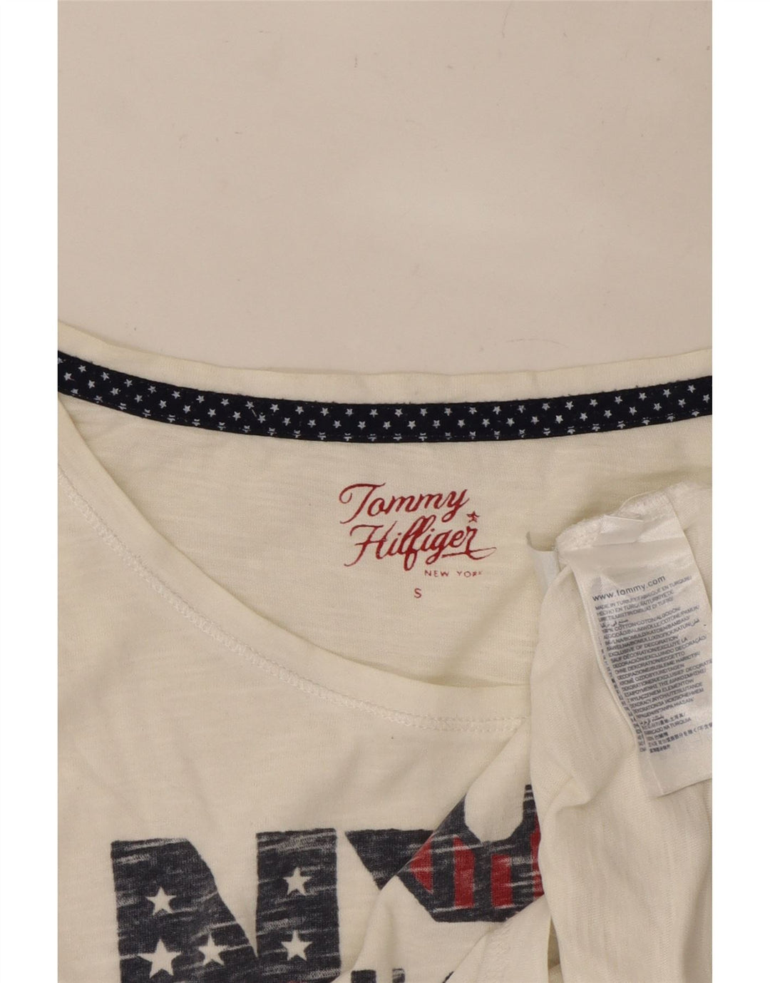 TOMMY HILFIGER Camiseta gráfica extragrande para mujer UK 10 Small White