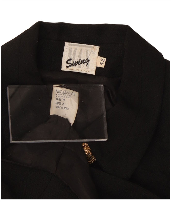 VINTAGE Chaqueta Bolero Mujer IT 42 Viscosa Negra Mediana