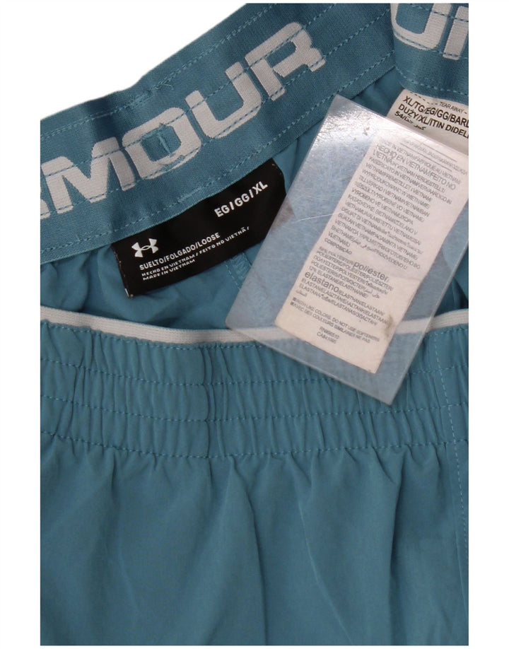 UNDER ARMOUR Pantalones cortos deportivos para hombre XL Poliéster color block azul