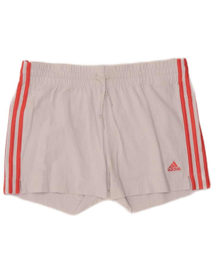 ADIDAS Pantalones cortos deportivos para mujer Reino Unido 12/14 Algodón blanco mediano