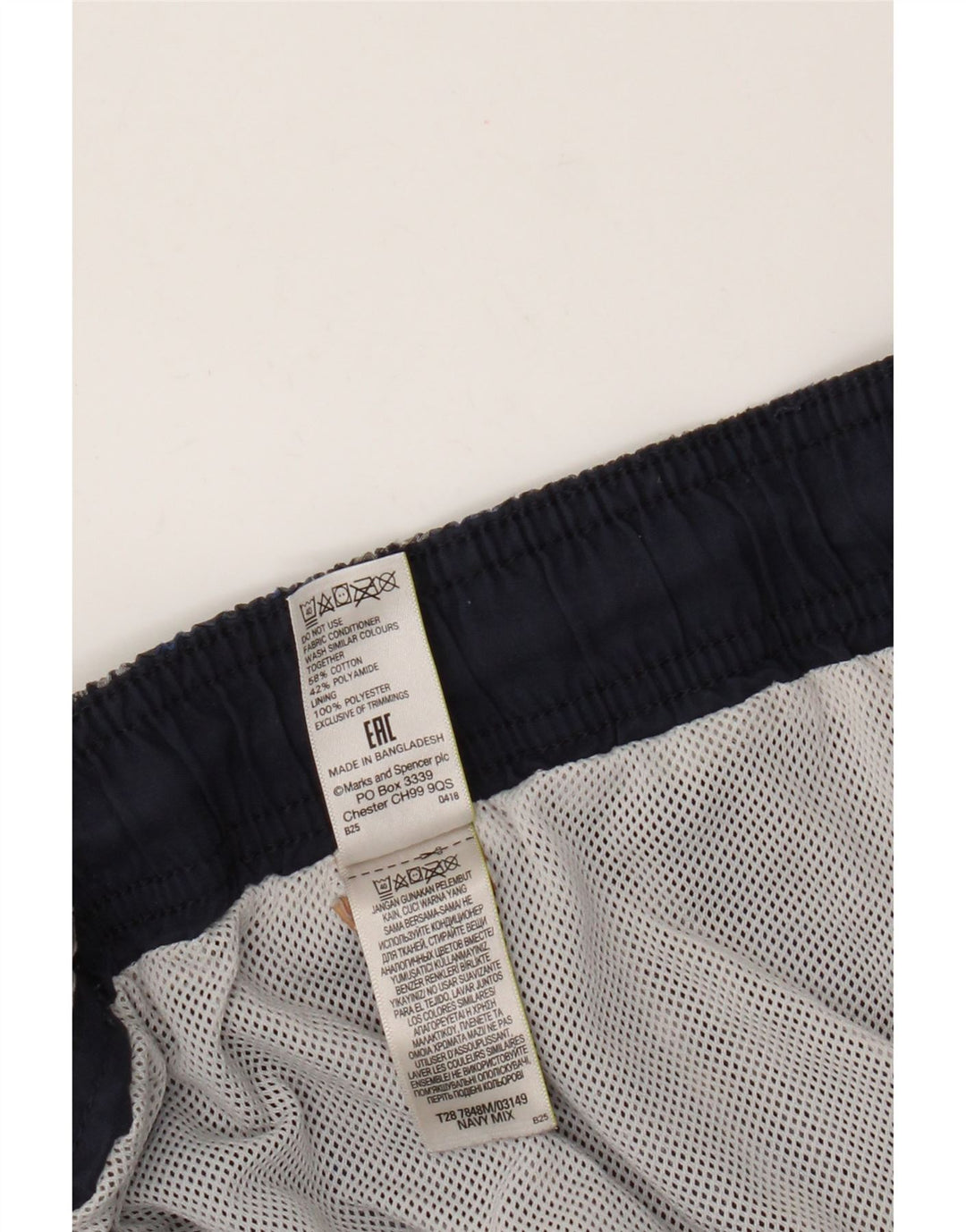 Marks & Spencer - Bañador para hombre, talla 2XL, algodón a cuadros azules