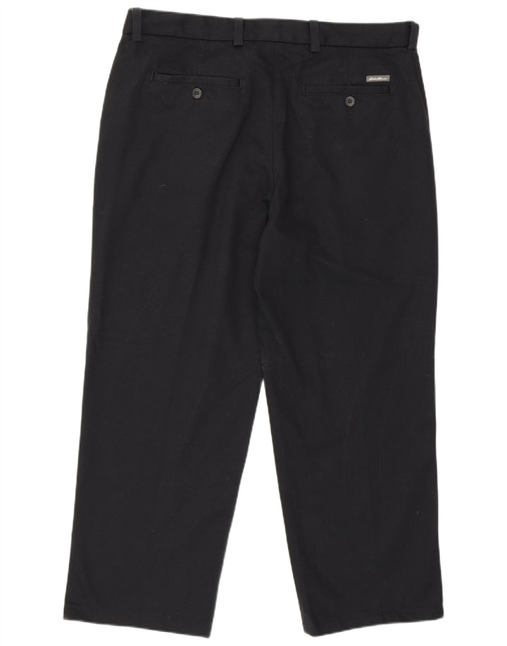 EDDIE BAUER Mens Straight Chino Trousers W34 L27 Black