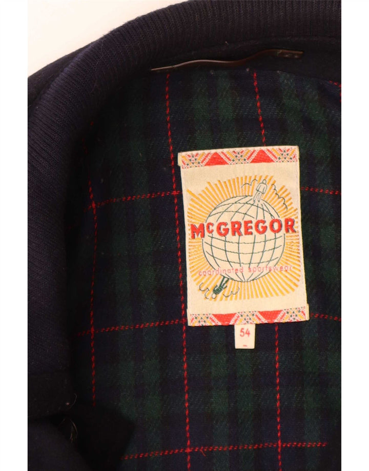 MC Gregor Chaqueta utilitaria para hombre IT 54 2XL Azul marino Cuadros Lana Clásico