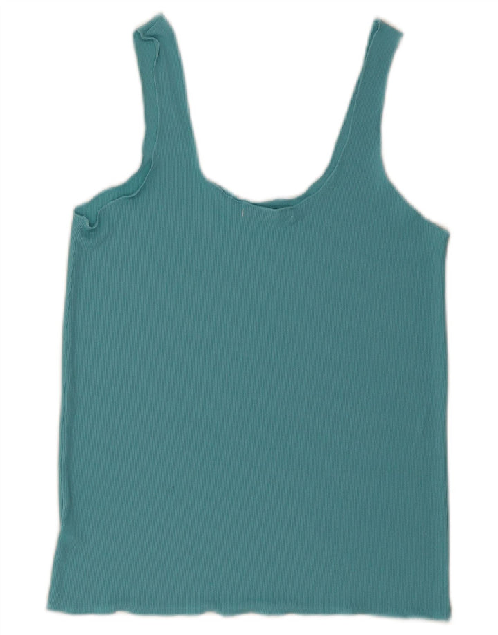 Zara Mujer Sin Mangas Chaleco Top UK 10 Small Azul