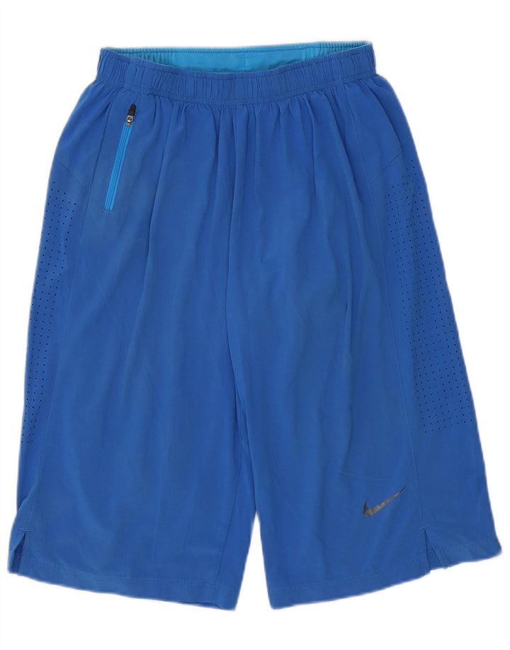 Nike Bermudas deportivas para hombre, pantalones cortos deportivos de poliéster azul pequeño