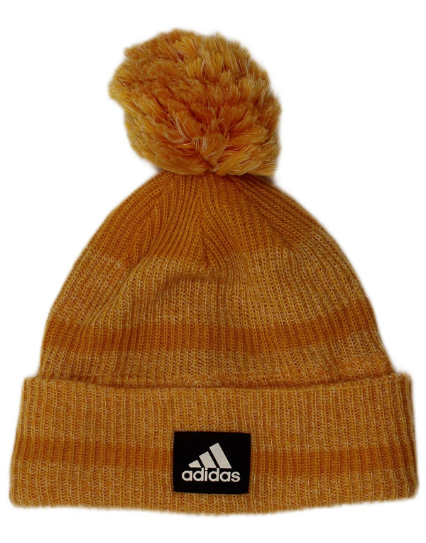 Adidas - Gorro de punto para mujer, talla única, acrílico a rayas amarillas