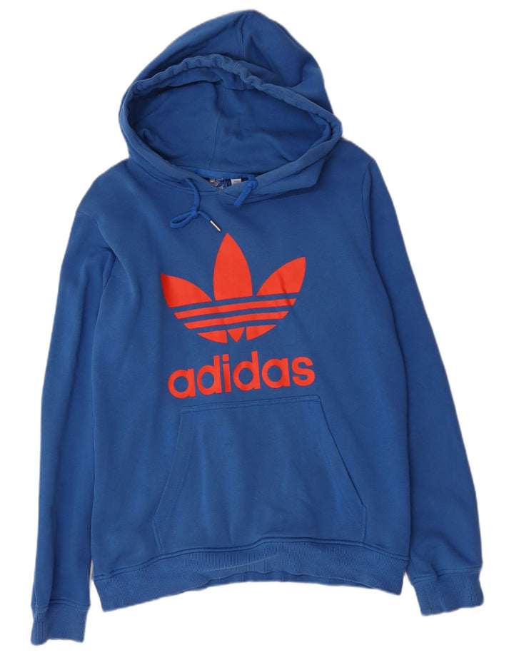Adidas Hombre Sudadera Con Capucha Gráfica Jersey De Algodón Azul Medio