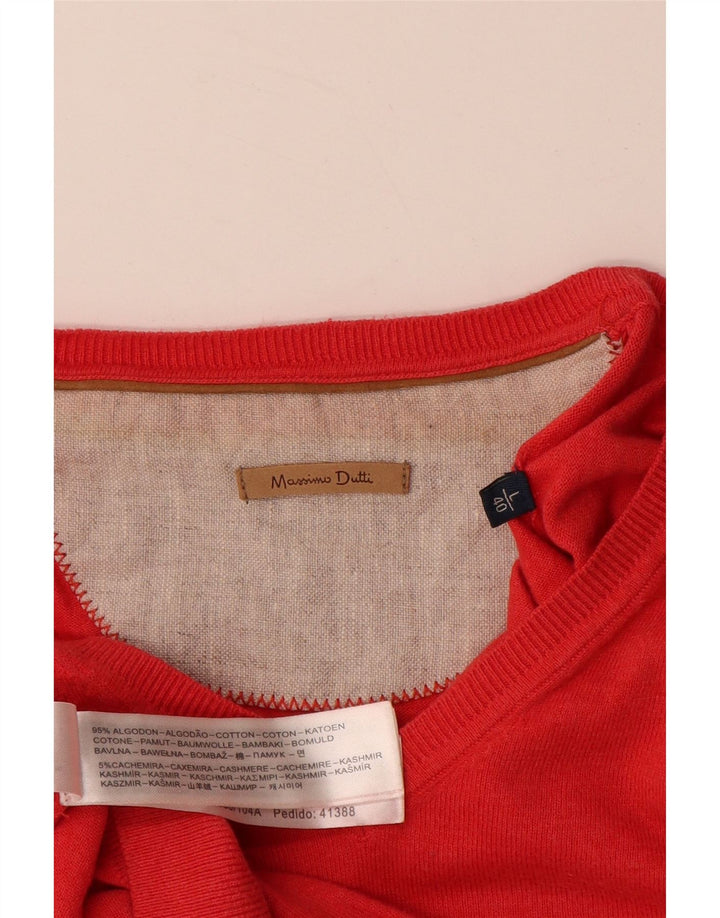 MASSIMO DUTTI Jersey con Cuello en V para Hombre Large Red Cashmere