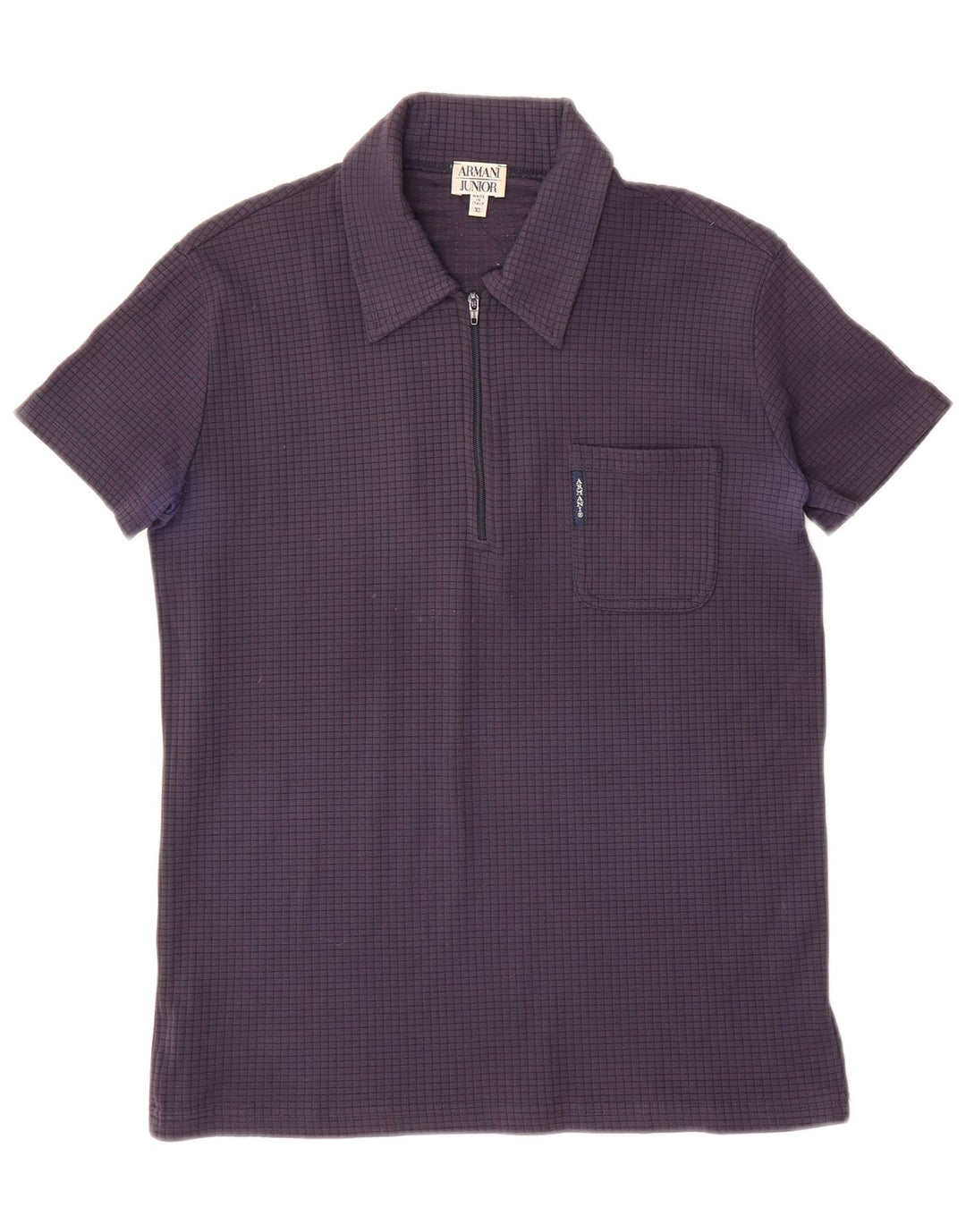 Armani Junior Polo para niño con cremallera en el cuello 5-6 años Azul marino Poliamida