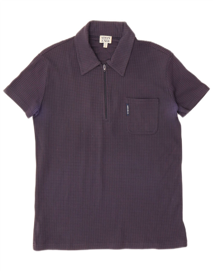 Armani Junior Polo para niño con cremallera en el cuello 5-6 años Azul marino Poliamida