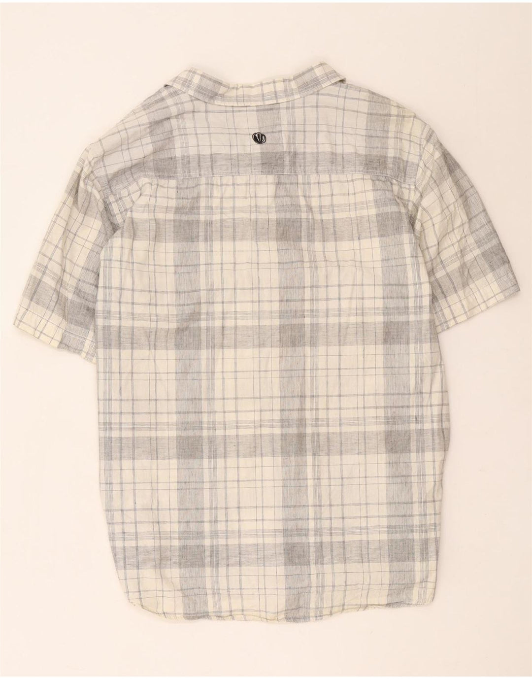 Camisa de manga corta para hombre Fat Face XL de algodón a cuadros gris