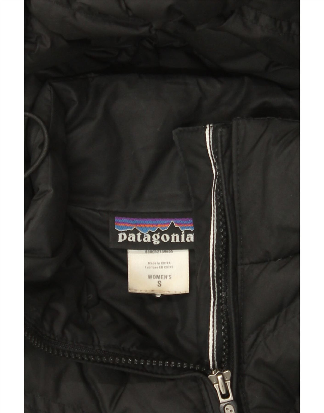Patagonia Abrigo acolchado con capucha para mujer UK 10 Small Poliéster negro