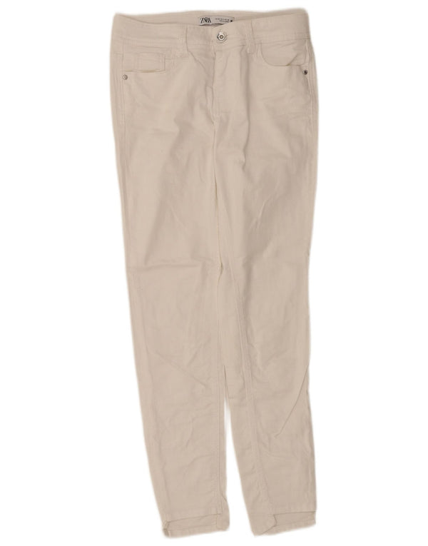 Zara Vaqueros Pitillo Mujer EU 36 XS W26 L28 Algodón Blanco