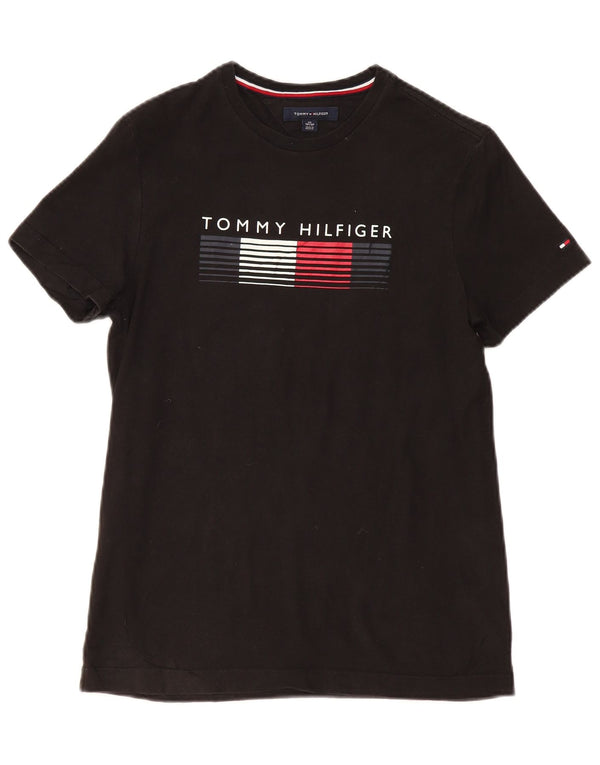 Tommy Hilfiger Camiseta gráfica para hombre Top XS Algodón negro