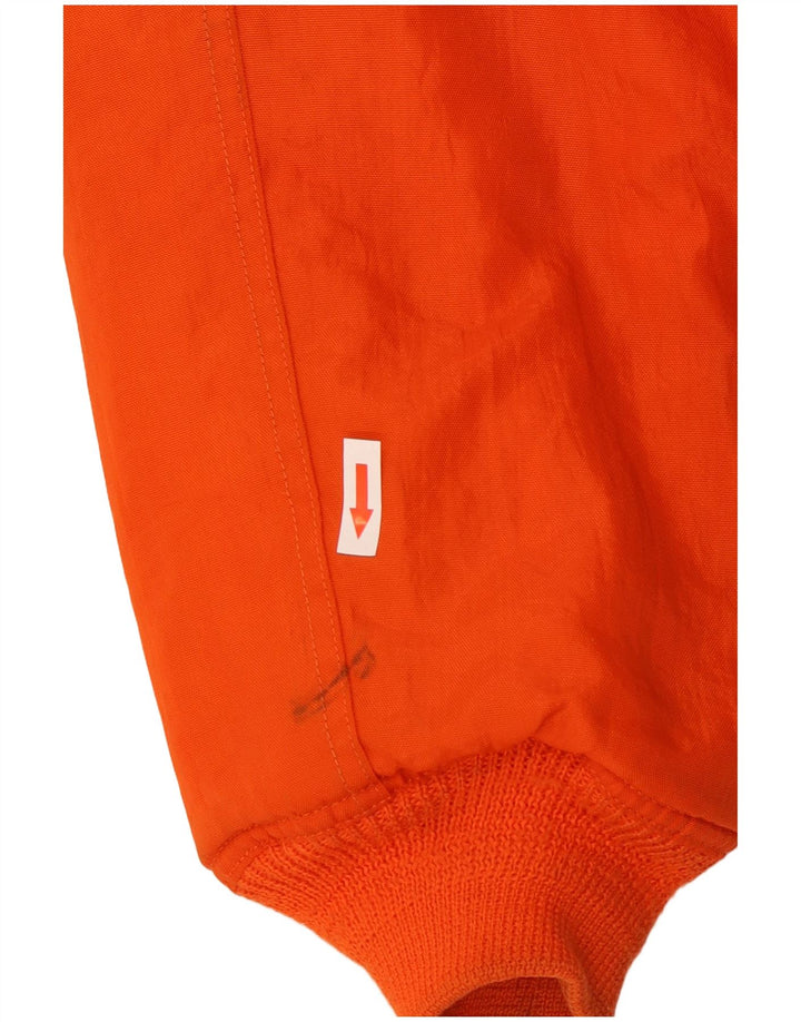 Benetton Chaqueta Acolchada Holgada Con Capucha Hombre IT 48 Medium Naranja Poliamida