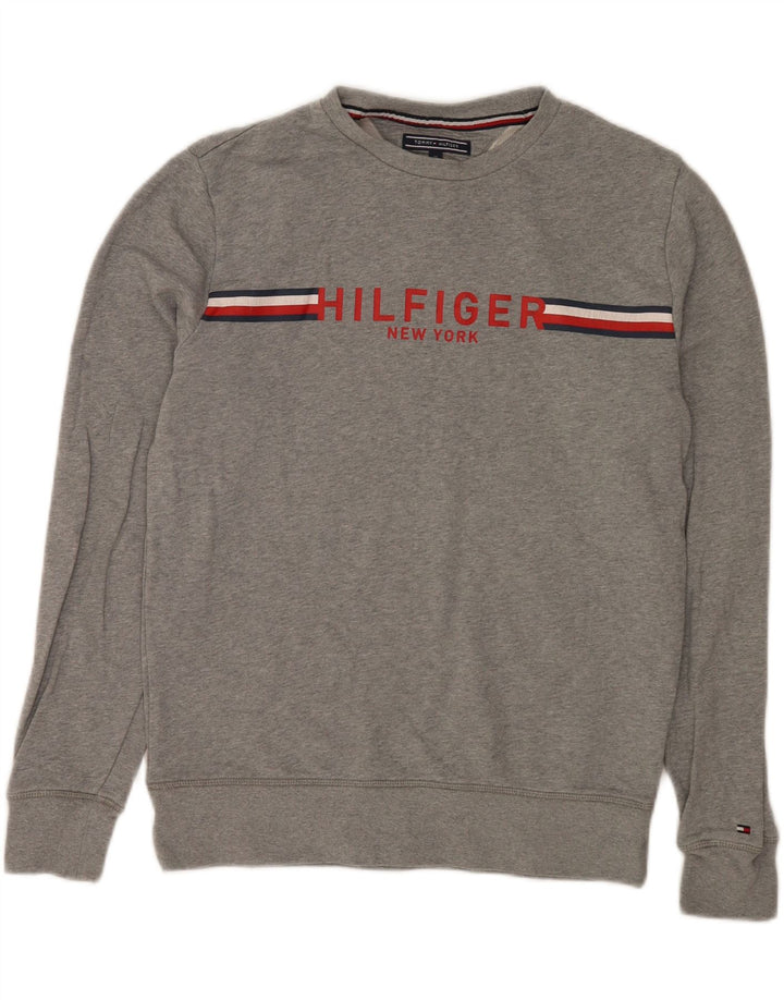 Tommy Hilfiger Hombre Vintage Fit Sudadera Jumper Gris Medio Moteado