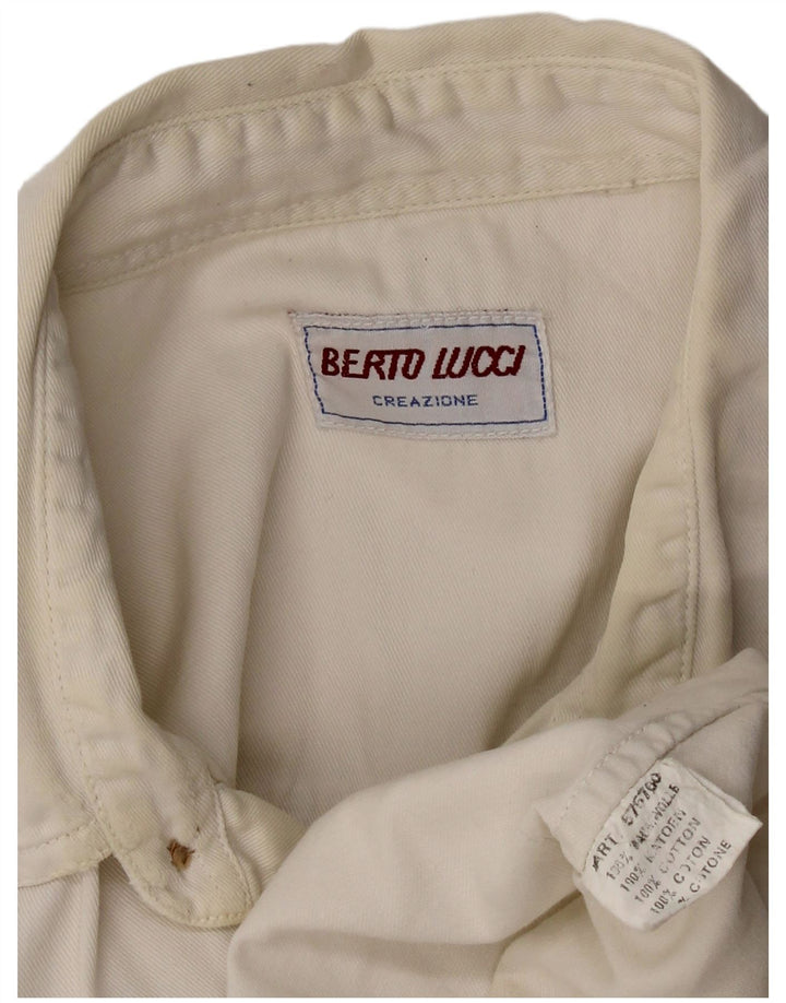 Berto Lucci Camisa Vaquera Hombre XL Algodón Blanco