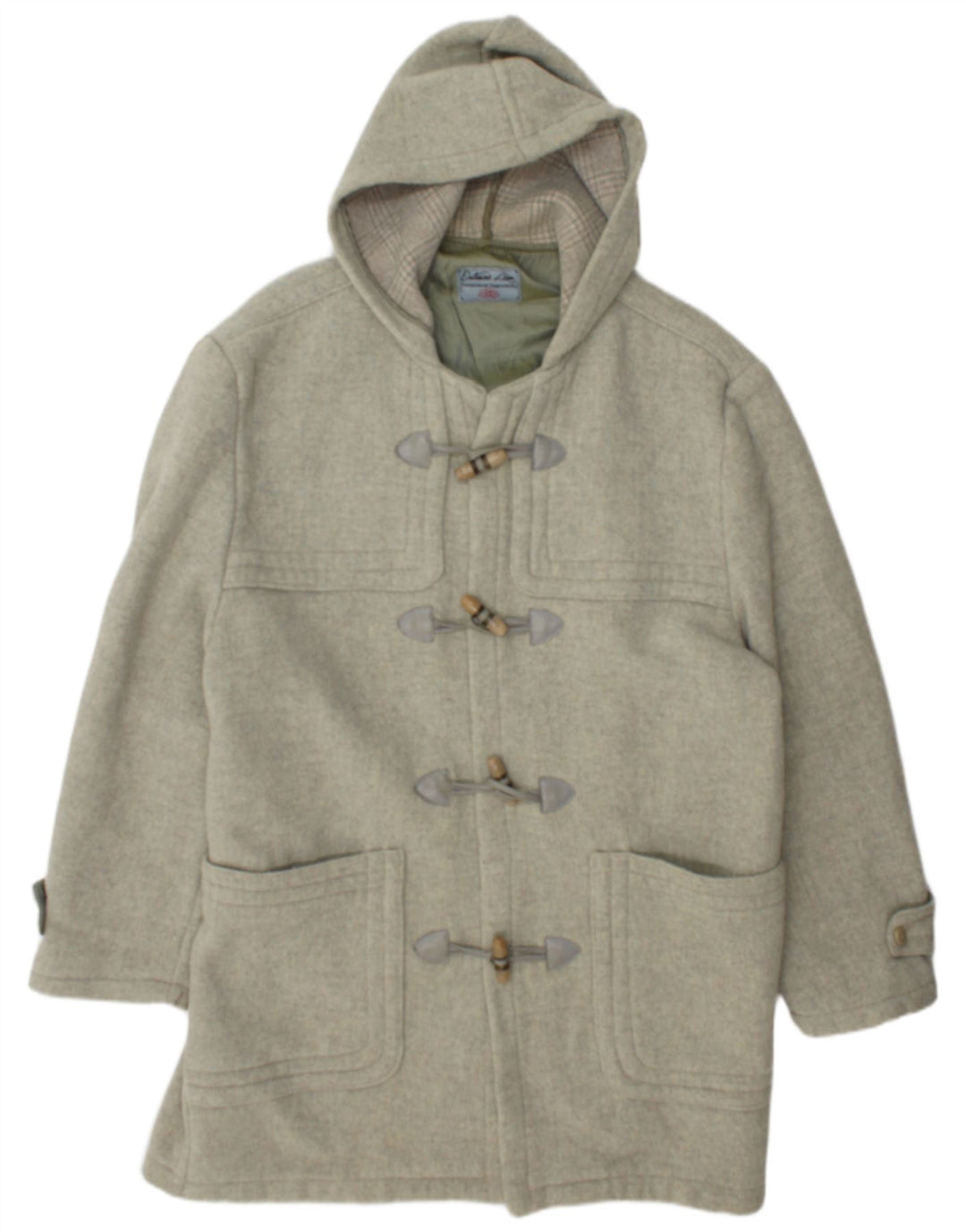 Trenca con capucha y cremallera para hombre UK 42 XL Lana caqui