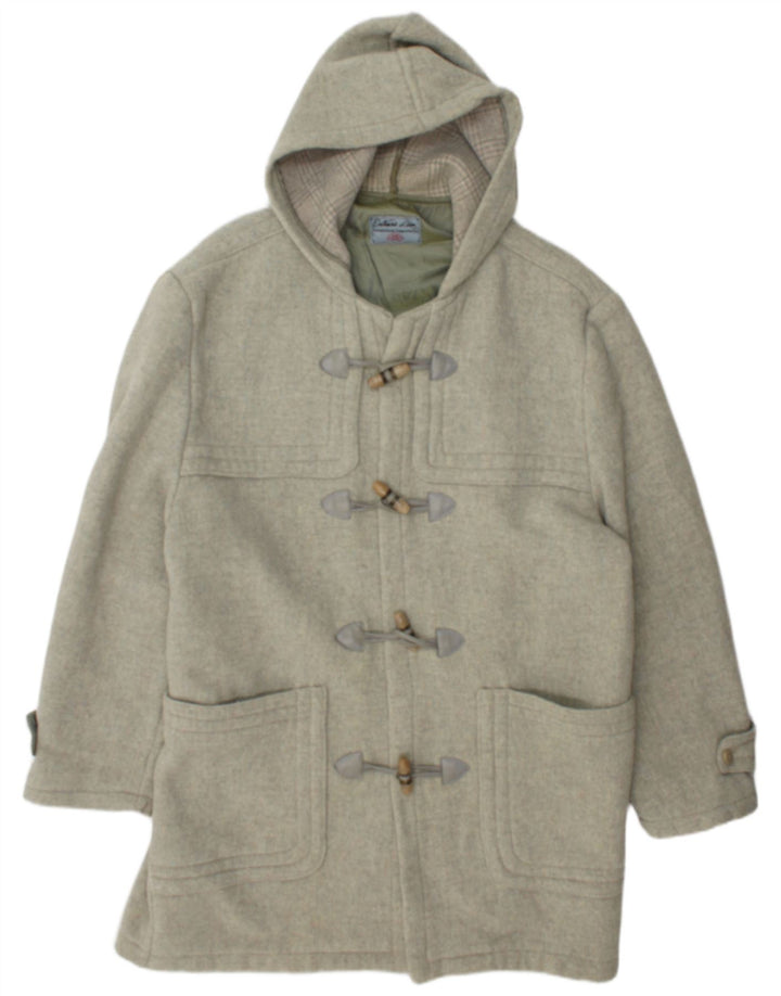 Trenca con capucha y cremallera para hombre UK 42 XL Lana caqui