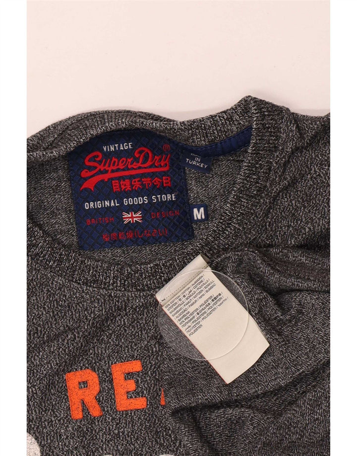 Superdry Camiseta estampada de algodón moteado en gris medio para hombre