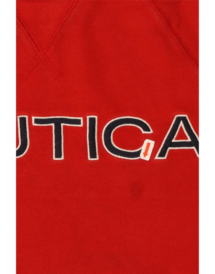 Nautica Sudadera Gráfica para Hombre Jersey De Algodón Rojo Mediano