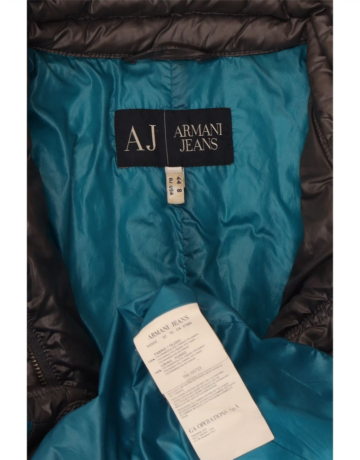 Armani Jeans Abrigo acolchado para mujer US 8 Poliamida gris medio