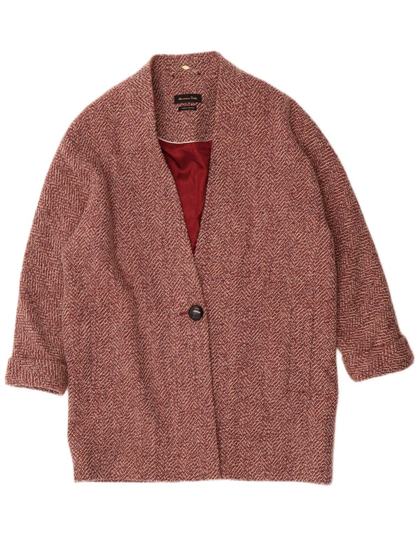 Abrigo Massimo Dutti Mujer UK 44 Viscosa Espiga Roja Mediana