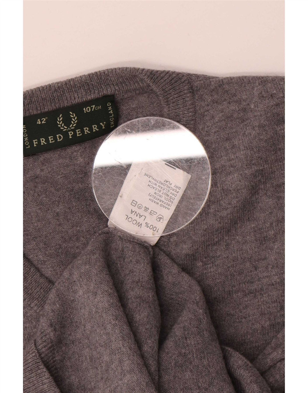 Fred Perry Jersey Con Cuello En V De Lana Gris Medio Para Hombre