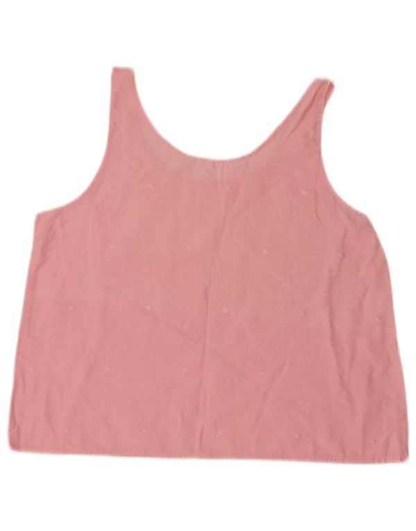 Vintage mujer blusa sin mangas Top Reino Unido 16 grande rosa floral