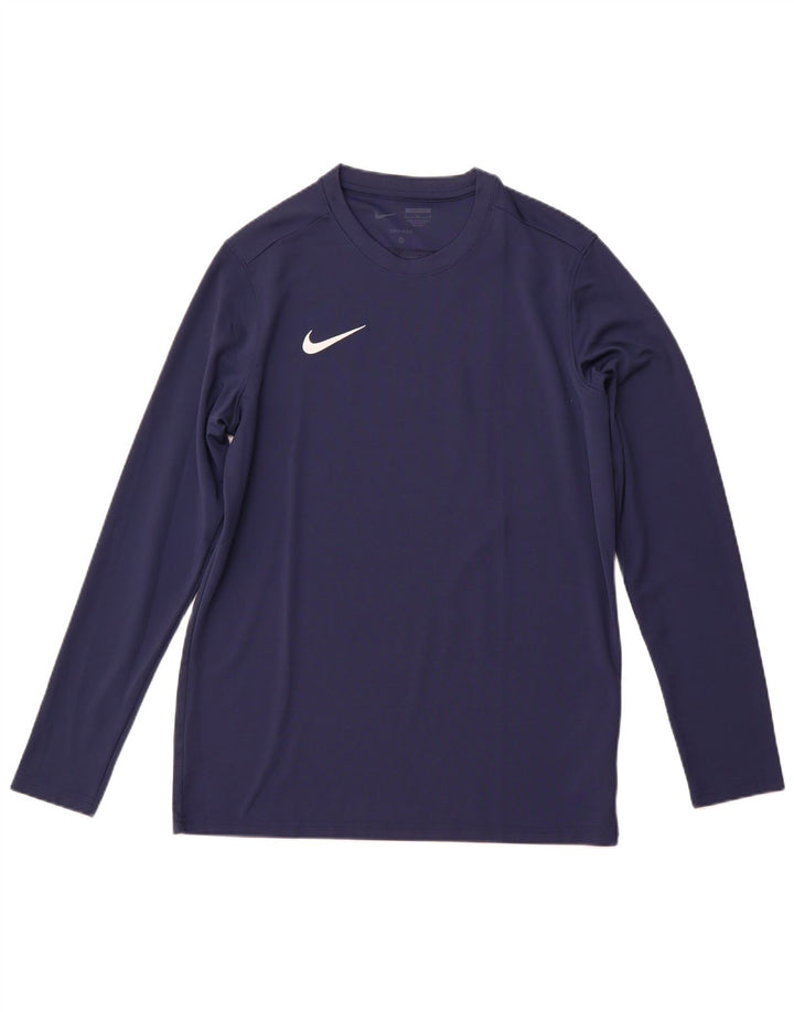 NIKE Hombre Dri Fit Slim Fit Top Manga Larga Grande Poliéster Azul Marino