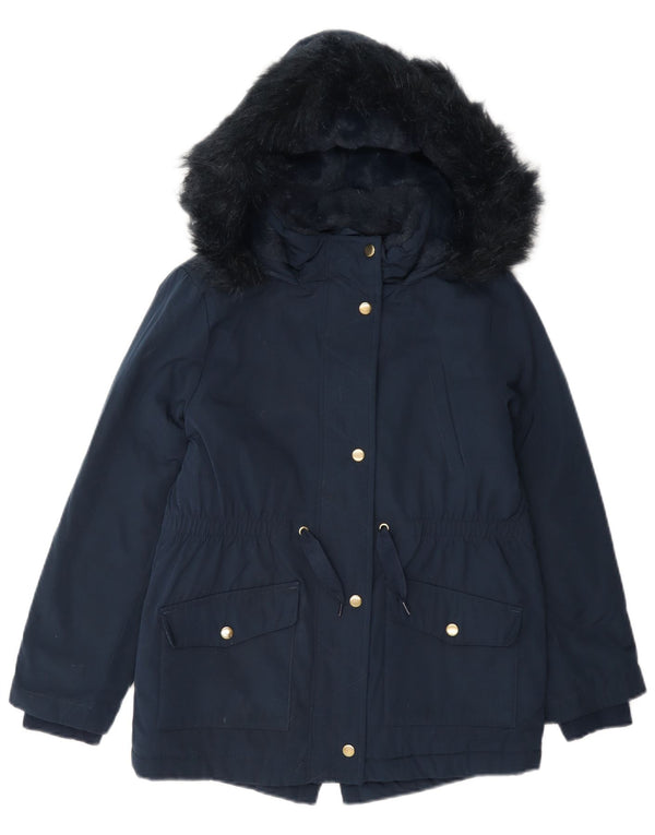 Marks & Spencer Parka Sherpa con capucha para niñas 8-9 años Azul marino