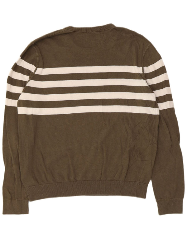 Timberland Suéter de cuello redondo para mujer UK 46 Grande Caqui Algodón a rayas