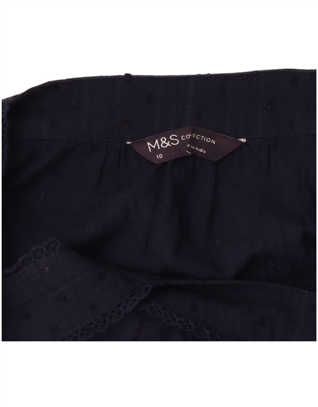 Marks & Spencer Top Cami Sin Mangas para Mujer UK 10 Small Azul Marino Manchado