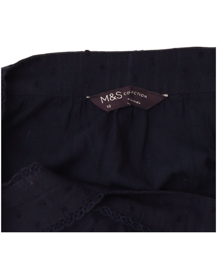 Marks & Spencer Top Cami Sin Mangas para Mujer UK 10 Small Azul Marino Manchado