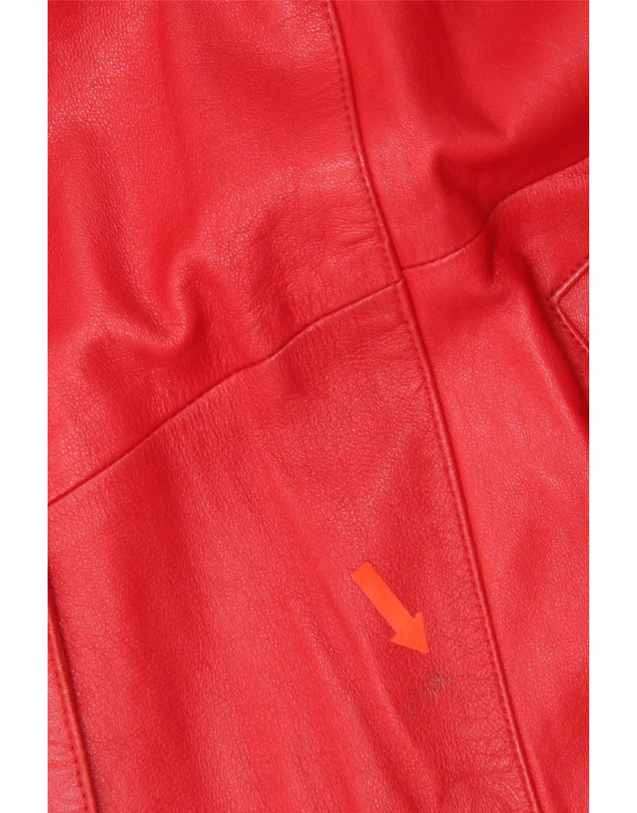 D'Enver Abrigo de cuero para mujer UK 40 XL Cuero rojo