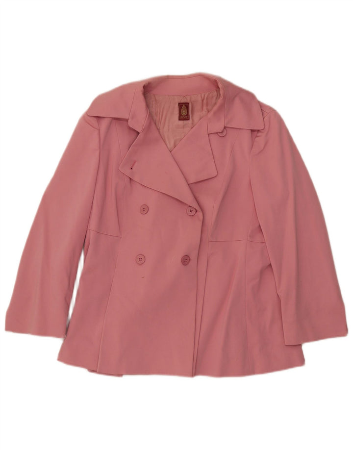Dondup Chaqueta tipo blazer con doble botonadura para mujer IT 46 Large Pink Cotton