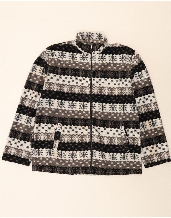 Vintage Mens Fleece Chaqueta Reino Unido 42 XL Multicolor Fair Isle