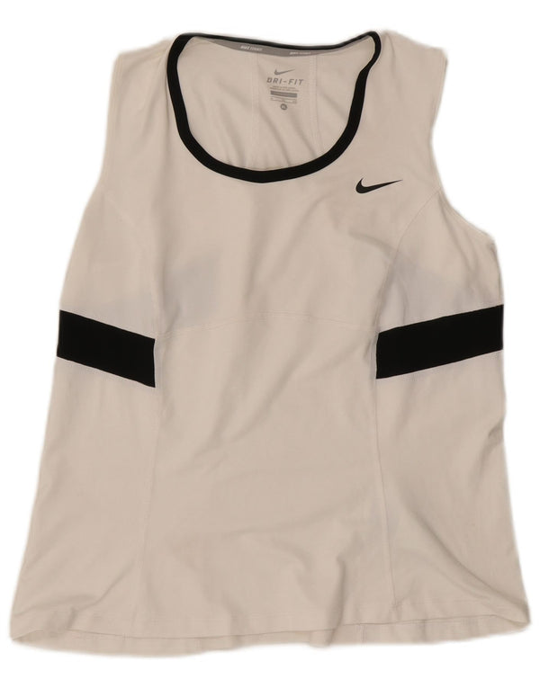 Nike - Camiseta sin mangas Dri Fit para mujer, talla 40, XL, color blanco, poliéster