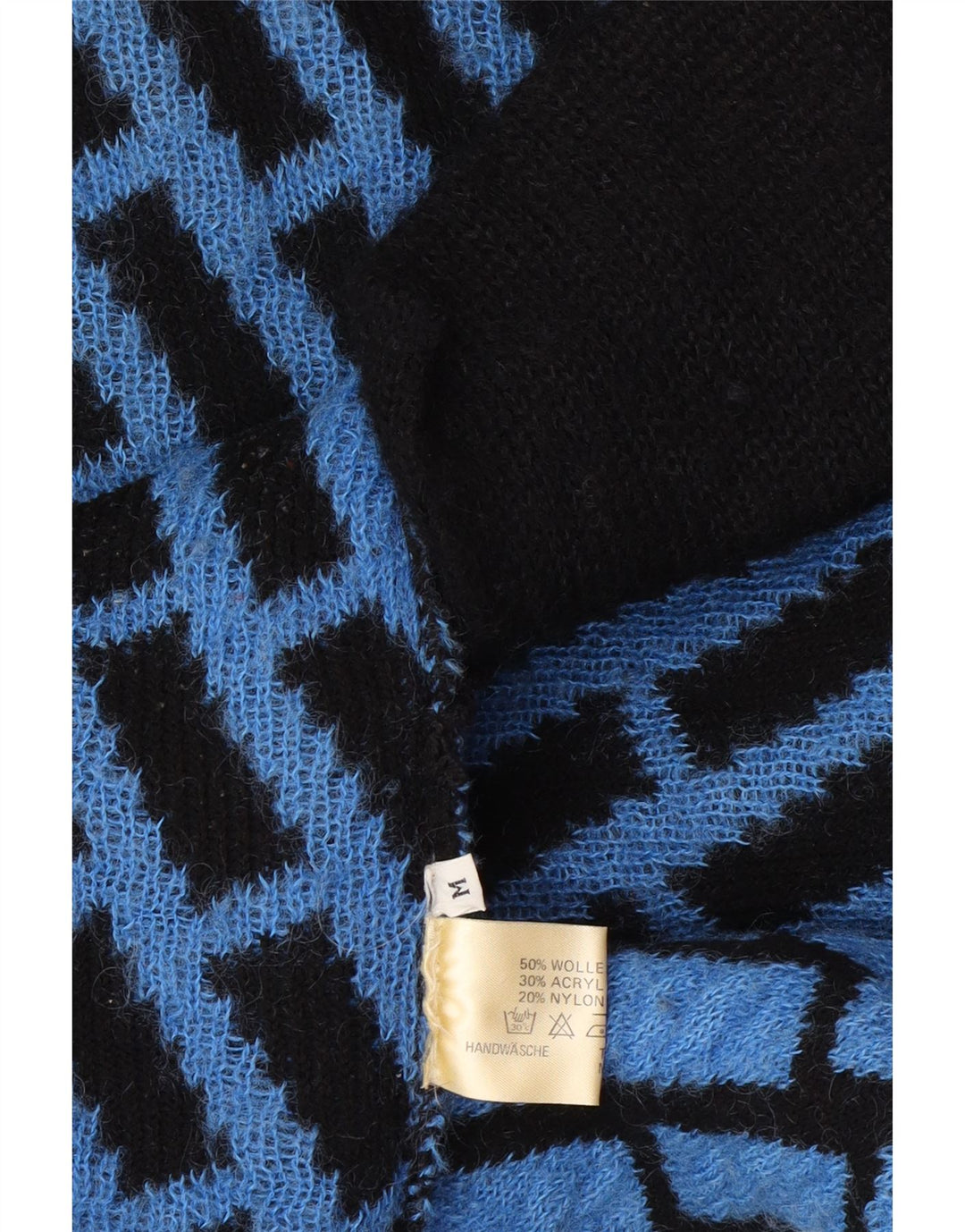 Vintage mujer longline oversized cardigan suéter Reino Unido 14 cheque azul medio