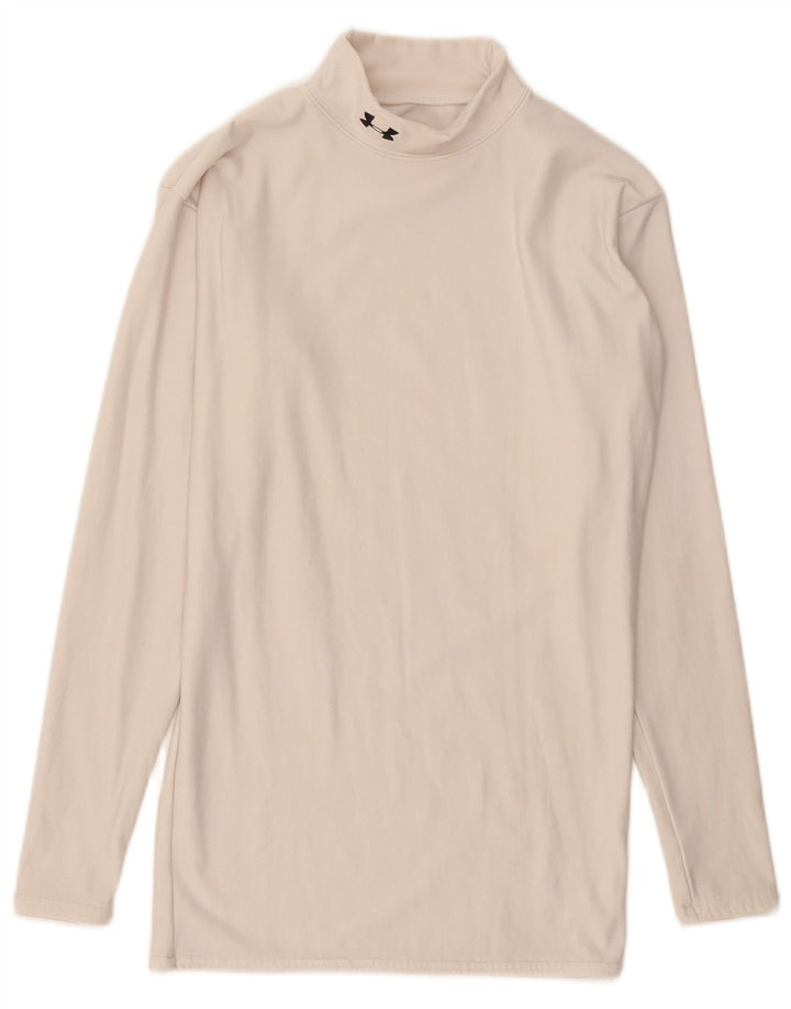 Under Armour Cold Gear Top de manga larga para mujer, talla grande, nailon blanquecino